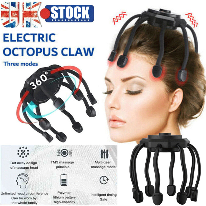 Premium Head Octopus Massager Therapy Device (Rechargeable)