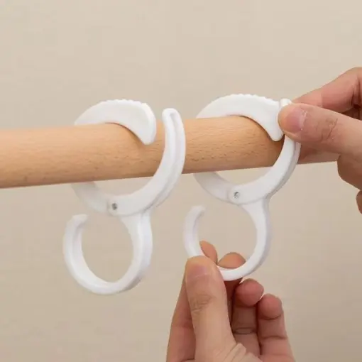 2 Pcs Multi-Function Plastic S Hooks with Safety Lock & Adjustable Buckle for Car, Wardrobe, Kitchen & Home